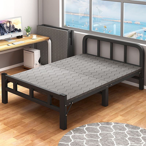 Single/<strong>Double</strong> <strong>Folding</strong> <strong>Bed</strong> Heavy Duty Outdoor Camping <strong>Bed</strong> Portable Simple Iron Frame for Outdoor Use - Product Image 5
