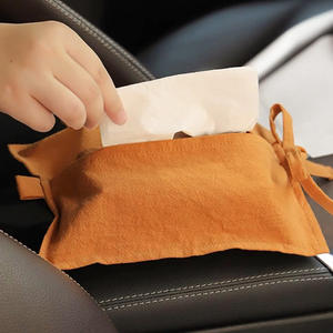 Caja de pañuelos de algodón para montar en la pared, color caramelo, estilo sencillo, para el hogar, coche, sala de estar, comedor, baño, multiusos - Product Image 4
