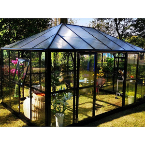 D-TOP verre grande baie maison petite villa maison préfabriquée véranda avec toit pour piscine véranda en verre maison de maison - Product Image 1