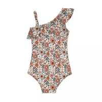 Maillot de bain une pièce à manches volantées pour filles UPF 50 + Protection solaire Maillot de bain à volants Maillot de bain bébé fille