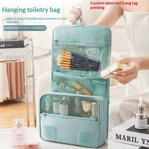 Sac de toilette de voyage suspendu en nylon imperméable, organiseur de cosmétiques avec plusieurs compartiments pour les voyages d'affaires, les voyages et la salle de sport - Product Image 2