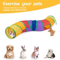 Tunnel pour chat en forme de S, arc-en-ciel, jouets pliables interactifs avec balles pour lapins, chatons, tunnels pour chiots pour chats d'intérieur