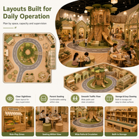 Aire de jeux modulaire de qualité supérieure avec toboggan et maison dans les arbres, centre de divertissement familial, village de simulation routière