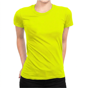 T-shirt en coton biologique pour femmes, col rond, manches courtes, uni, écologique, vêtements décontractés - Product Image 3