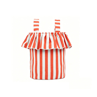 Sac à couches multifonctionnel portable grande capacité pour l'extérieur, panier à couches à rayures volantées pour lingettes et jouets