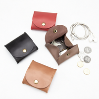 Porte-monnaie miniature en cuir véritable Crazy Horse vintage unisexe fait main, pochette de rangement pour cartes avec bouton, personnalisable, portable, pour les voyages
