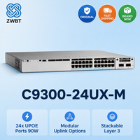 Commutateur Cisco Catalyst C9300-24UX-M 24 ports MGig UPOE L3 640 Gbit/s 480G StackWise 560W/1440W PoE Budget Meraki Cloud Managed