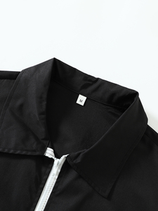 Camicia da <span class=keywords><strong>uomo</strong></span> con Zip estiva camicia da <span class=keywords><strong>uomo</strong></span> 210gsm camicia Casual Casual di alta qualità <span class=keywords><strong>bianca</strong></span> nera con spalle scoperte - Product Image 6