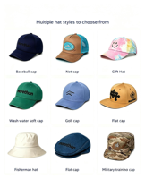 Op maat gemaakte logo fruit poplin katoenen baseballcap verstelbaar unisex outdoor sport golf pet groothandel