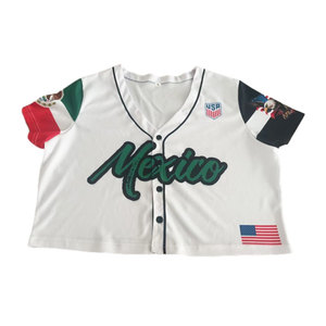 Custom 3D Print Women Crop Top Sport Jersey Shirt Mexican Streetwear Mexico <b>Soccer</b> Baseball Jersey Customized Logo - Product Image 4