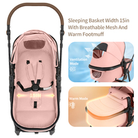Poussette-chariot pour enfants, chariot pliable 2-en-1 avec auvent, sièges amovibles et grand espace de rangement pour les voyages