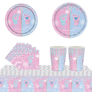 Assiettes de fête pour révélation du sexe du bébé, 7 pouces, rondes, vaisselle pour baby shower, impression numérique sur papier - Product Image 4