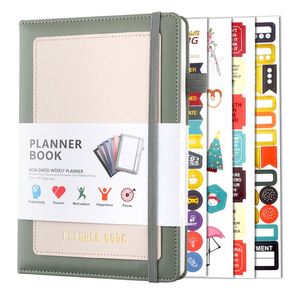 Wholesale A5 PU Leather Journal Weekly Monthly Plans, Agenda Management with Ribbon Design, Enhance <b>Work</b> and Study Efficiency - Product Image 1