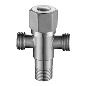 Robinet d'arrêt d'angle à trois voies en acier inoxydable SUS 304 de haute qualité pour salles de bain et toilettes, structure de contrôle manuel de l'eau - Product Image 5