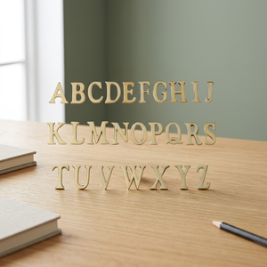 Modern 3D Gold Alphabet Letters Adhesive Door Sign <b>Plate</b> for Entry Eco-Friendly Design From Indian Supplier - Product Image 2
