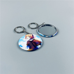 Trung Quốc Nhà máy trực tiếp bán buôn giá rẻ giá tinplate gương Keychain biểu tượng tùy chỉnh Keyring nút Mặt dây chuyền quyến rũ Vòng tinplate - Product Image 1