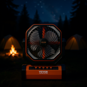 Linterna LED Recargable Vevor de 9 Pulgadas con Ventilador, Portátil, Funciona con Batería USB, Giratoria 45/90 Grados, Temporizador Ajustable, 4 Velocidades, Para el Hogar - Product Image 2