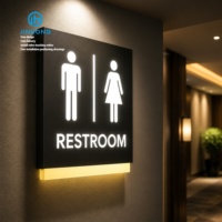 Panneau de porte lumineux de luxe haut de gamme sans MOQ, cadre en tôle, enseigne de chambre d'hôtel 3D rétroéclairée, personnalisation en gros en usine