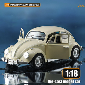 รถโมเดลโลหะผสม SR New Style 1:18 รุ่นปี <span class=keywords><strong>1955</strong></span> Beetle ของสะสมสไตล์เยอรมันคลาสสิก สมจริงสูง ประตูเปิดได้ - Product Image 3