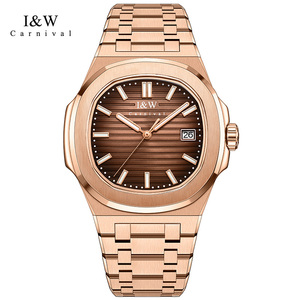 Montre mécanique de luxe Seiko NH35 en acier inoxydable, cadran de 40 mm, bracelet de 20 mm, mouvement ETA, réserve de marche, calendrier, aiguilles - Product Image 1