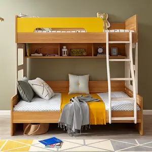 6333 خشبية multidunction الحديثة الاطفال سرير بطابقين مع تخزين ومكتب