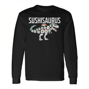 Camiseta de manga larga Sushisaurus Dinosaur Sushi Roll con diseño de comida japonesa - Product Image 2