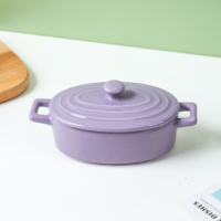 Offre Spéciale restauration ustensiles de cuisine ovale en céramique cocottes ensemble avec couvercle