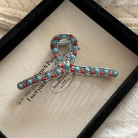 Pince à cheveux délicate style western pour femme, accessoires de coiffure pour soirée western, pince à griffes turquoise et corail, pince à cheveux perlée, best-seller