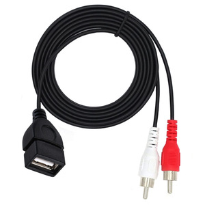 USB để 2RCA Cáp USB 2.0 một nữ để 2 kép RCA nam y Splitter âm thanh video AV Composite Adapter Cable (USB f/2RCA M) - Product Image 4