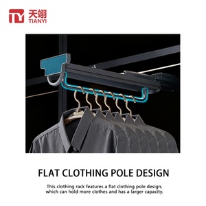 Accessoire de penderie haut de gamme TIANYI TY-9113, support de plafond en alliage d'aluminium, porte-pantalon télescopique amovible, fixation discrète - Product Image 5