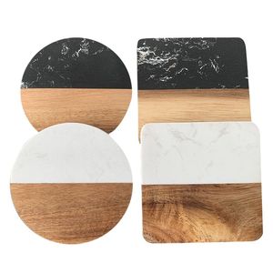 Vente en gros de sous-verres carrés en bois de style nordique porte-boisson à bière personnalisé design bambou noyer fabriqué en <span class=keywords><strong>silicone</strong></span> pierre liège matériau PC - Product Image 4