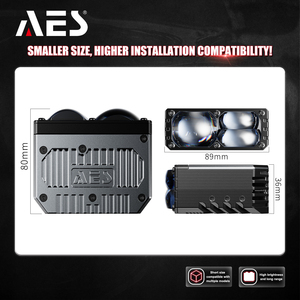 AES ไฟ LED เสริม6000K ทรงสี่เหลี่ยมสว่างขึ้นลำแสงเลเซอร์คู่รูปแบบตาคู่ NV-5 75W เลนส์ Auxi biled สำหรับรถยนต์ - Product Image 3