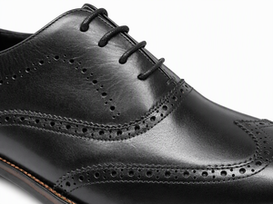 <b>Black</b> Genuine Leather Wingtip <b>Brogue</b> Oxfords for <b>Men</b> Lace Up Dress <b>Shoes</b> Round Toe Anti Slip Rubber Sole Office Career Business - Product Image 6