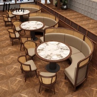 Canapé de restaurant en forme de L moderne et personnalisé avec revêtement en cuir, capacité de 4 places, pour la restauration commerciale dans les hôtels et les cafés