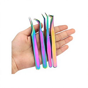 ASAP Private Label – Kit de pinces à cils en acier inoxydable durables pour extensions de cils, qualité professionnelle, pour sourcils, cils biseautés, courbés, volume, 10 mm - Product Image 1