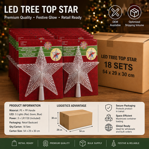 Estrella Grande de 24 cm para la Punta del Árbol de Navidad, con Luces LED Multicolores, Funciona con Pilas, para Decoración de Halloween, Cumpleaños y Festividades - Product Image 6