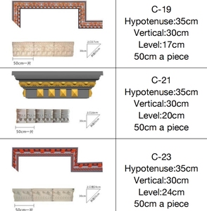 Moldura de corona de cornisas de Pu, diseño europeo, moldes de moldura de cornisa de yeso para moldura de cornisa de hormigón, estilo europeo - Product Image 5