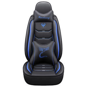 Housse siège luxe cuir couvre chaises voiture rouge housse de siège de voiture sièges ensemble complet - Product Image 1