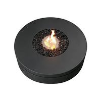 PANSEE True Fire BBQ - Mesa de Fogata Redonda para Exteriores de 1000 mm con Vidrio, Personalizable con Leña/Gas/Alcohol/Atomización
