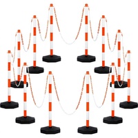 Amylove 12 packs de cônes de signalisation réfléchissants en plastique avec base, cônes de sécurité/précaution, et crochets en S pour chaînes de délimitation de parking