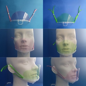 หน้ากากพลาสติกใสสำหรับจัดเลี้ยงแบบใช้ซ้ำได้พร้อมคลิปหนีบจมูกแบบปรับได้ 1 ชั้นป้องกันฝุ่นละอองน้ำลายและป้องกันฝ้าล้างทำความสะอาดได้ - Product Image 2