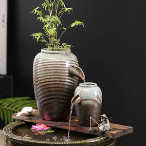 Jardinières en <span class=keywords><strong>terre</strong></span> <span class=keywords><strong>cuite</strong></span> à débit d'<span class=keywords><strong>eau</strong></span> circulaire, décorations paysagères pour bassin de cour, aménagement paysager pour bassin de balcon - Product Image 2