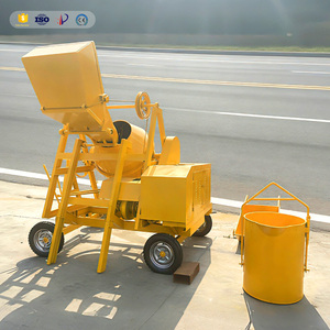 Hormigonera de 350L con descarga manual, motor diésel de 6HP, portátil para construcción - Product Image 1
