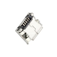Micro USB tipo B Conector hembra de 5 pines 5,9mm de longitud Montaje SMT horizontal Conector USB de borde enrollado