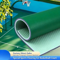HANLI Stoßdämpfender Edelstein-Textur PVC Wasserdichter Rutschfester Sport-Vinylboden 4,5mm Dick für Multisportplätze