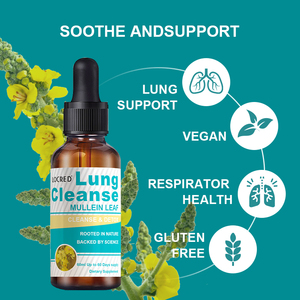 Gotas Veganas Personalizadas para la Limpieza Pulmonar con Hoja de Gordolobo, Raíz de Malvavisco y Hoja de Plátano para Adultos, Apoyo Pulmonar - Product Image 4