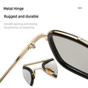 Gafas de sol fotocromáticas de lujo <span class=keywords><strong>Iron</strong></span> <span class=keywords><strong>Man</strong></span> Tony Stark para hombres y mujeres, gafas de sol polarizadas de piloto con marco de metal, <span class=keywords><strong>lentes</strong></span> táctiles - Product Image 6