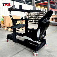 Soporte de Aluminio Reforzado para Simulador de Carreras con Asiento, Pedales y Volante para Entretenimiento Deportivo y Configuración de Simulación de Conducción