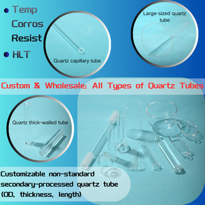 <span class=keywords><strong>Tube</strong></span> de quartz sur mesure SJ QUARTZ - Longueur/diamètre personnalisés selon votre dessin, haute transmission optique, pliable, 99,9%-99,999% - Product Image 1
