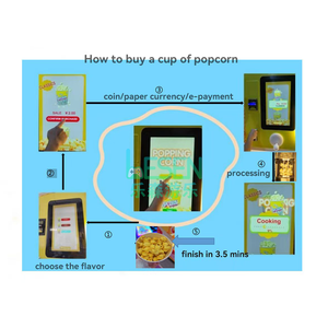 Distributeur automatique de pop-corn avec écran tactile 18 pouces, machine à pop-corn chaud et frais en libre-service avec haut-parleur et options de <span class=keywords><strong>paiement</strong></span> multiples pour centre commercial - Product Image 5